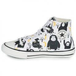 Chaussures Enfant Baskets montantes Converse CHUCK TAYLOR ALL STAR JUNGLE FUN HI Blanc / Multicolore -Baskets mode Soldes 18799799 500 D