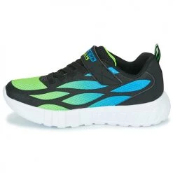 Chaussures Garçon Baskets basses Skechers FLEX-GLOW Noir / Bleu / Vert -Baskets mode Soldes 18800024 500 D