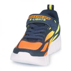 Chaussures Garçon Baskets basses Skechers FLEX-GLOW Marine / Orange -Baskets mode Soldes 18800025 500 C