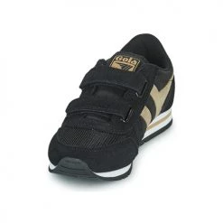 Chaussures Fille Baskets basses Gola DAYTONA MIRROR VELCRO Noir / Doré -Baskets mode Soldes 18852313 500 C