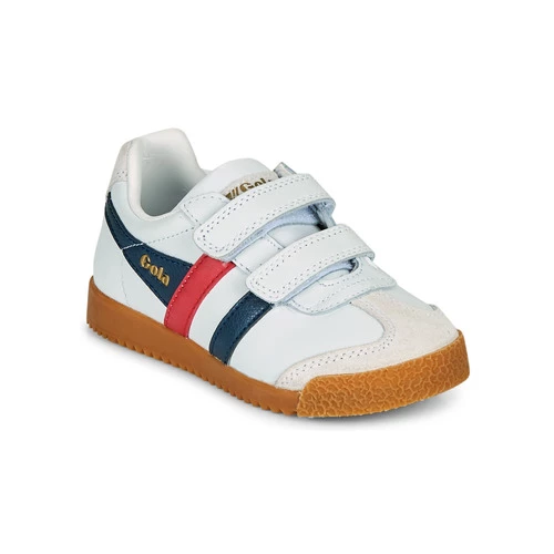 Chaussures Enfant Baskets basses Gola HARRIER LEATHER VELCRO Blanc / Marine / Rouge 1 Chaussures Enfant Baskets basses Gola HARRIER LEATHER VELCRO Blanc / Marine / Rouge