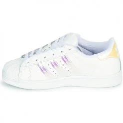 Chaussures Fille Baskets basses adidas Originals SUPERSTAR C Blanc / Iridescent -Baskets mode Soldes 18898647 500 D