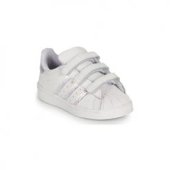 Chaussures Fille Baskets basses adidas Originals SUPERSTAR CF I Blanc / Iridescent