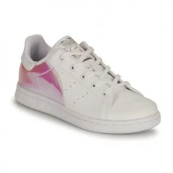 Chaussures Fille Baskets basses adidas Originals STAN SMITH C ECO-RESPONSABLE Blanc / Rose Iridescent