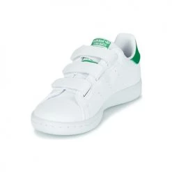 Chaussures Enfant Baskets basses adidas Originals STAN SMITH CF C ECO-RESPONSABLE Blanc / vert VEGAN -Baskets mode Soldes 18898703 500 C