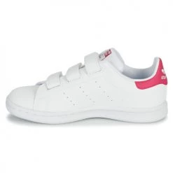 Chaussures Fille Baskets basses adidas Originals STAN SMITH CF C ECO-RESPONSABLE Blanc / Rose -Baskets mode Soldes 18898704 500 D