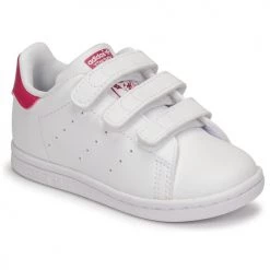 Chaussures Fille Baskets basses adidas Originals STAN SMITH CF I Blanc / Rose