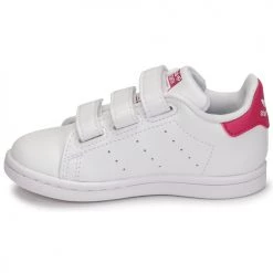 Chaussures Fille Baskets basses adidas Originals STAN SMITH CF I Blanc / Rose -Baskets mode Soldes 18898708 500 D