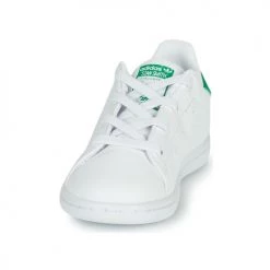 Chaussures Enfant Baskets basses adidas Originals STAN SMITH EL I ECO-RESPONSABLE Blanc / Vert -Baskets mode Soldes 18898712 500 C