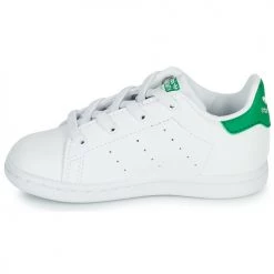 Chaussures Enfant Baskets basses adidas Originals STAN SMITH EL I ECO-RESPONSABLE Blanc / Vert -Baskets mode Soldes 18898712 500 D