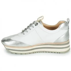 Chaussures Femme Baskets basses JB Martin 4CANDIO Argenté / Blanc -Baskets mode Soldes 18940544 500 D