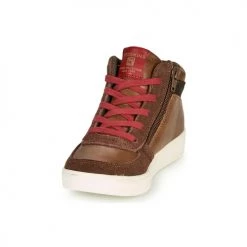 Chaussures Garçon Baskets montantes Redskins LAVAL KID Marron / Rouge -Baskets mode Soldes 19023334 500 C
