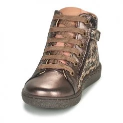 Chaussures Fille Baskets montantes Bisgaard GAIA Léopard / Doré -Baskets mode Soldes 19783538 500 C