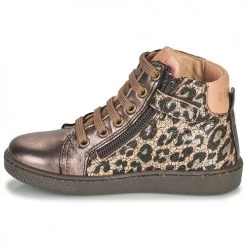 Chaussures Fille Baskets montantes Bisgaard GAIA Léopard / Doré -Baskets mode Soldes 19783538 500 D