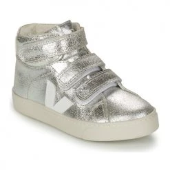 Chaussures Fille Baskets montantes Veja SMALL ESPLAR MID FUR Argenté / Blanc