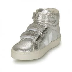 Chaussures Fille Baskets montantes Veja SMALL ESPLAR MID FUR Argenté / Blanc -Baskets mode Soldes 19816246 500 C