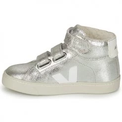 Chaussures Fille Baskets montantes Veja SMALL ESPLAR MID FUR Argenté / Blanc -Baskets mode Soldes 19816246 500 D