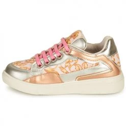 Chaussures Fille Baskets basses Guess CAMY Blanc / Doré -Baskets mode Soldes 19821303 500 D