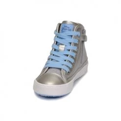 Chaussures Fille Baskets montantes Geox KALISPERA Argenté / Bleu -Baskets mode Soldes 19841091 500 C