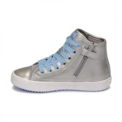 Chaussures Fille Baskets montantes Geox KALISPERA Argenté / Bleu -Baskets mode Soldes 19841091 500 D