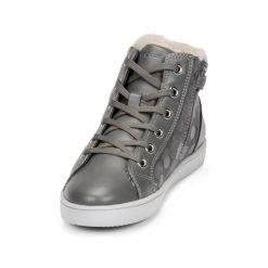 Chaussures Fille Baskets montantes Geox KATHE Gris -Baskets mode Soldes 19841093 500 C