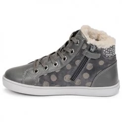 Chaussures Fille Baskets montantes Geox KATHE Gris -Baskets mode Soldes 19841093 500 D
