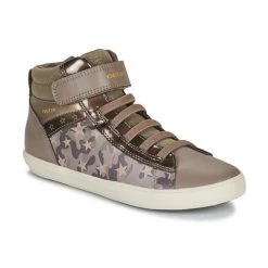 Chaussures Fille Baskets montantes Geox GISLI Beige / Doré