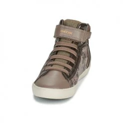 Chaussures Fille Baskets montantes Geox GISLI Beige / Doré -Baskets mode Soldes 19841099 500 C