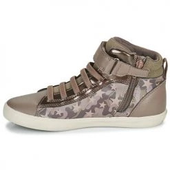 Chaussures Fille Baskets montantes Geox GISLI Beige / Doré -Baskets mode Soldes 19841099 500 D