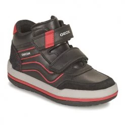 Chaussures Garçon Baskets montantes Geox CHARZ Noir / Rouge