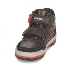 Chaussures Garçon Baskets montantes Geox CHARZ Noir / Rouge -Baskets mode Soldes 19841180 500 C