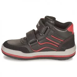 Chaussures Garçon Baskets montantes Geox CHARZ Noir / Rouge -Baskets mode Soldes 19841180 500 D