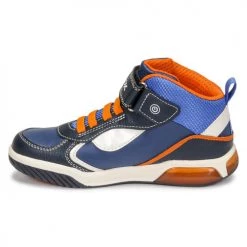 Chaussures Garçon Baskets montantes Geox INEK Bleu / Orange -Baskets mode Soldes 19841184 500 D