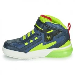 Chaussures Garçon Baskets montantes Geox GRAYJAY Marine / Vert -Baskets mode Soldes 19841187 500 D