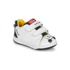 Chaussures Garçon Baskets basses Geox NEW FLICK Blanc / Noir / Rouge