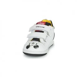Chaussures Garçon Baskets basses Geox NEW FLICK Blanc / Noir / Rouge -Baskets mode Soldes 19841203 500 C