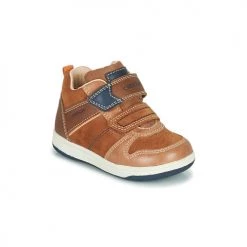 Chaussures Garçon Baskets montantes Geox NEW FLICK Marrron