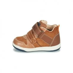 Chaussures Garçon Baskets montantes Geox NEW FLICK Marrron -Baskets mode Soldes 19841206 500 D