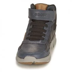 Chaussures Garçon Baskets montantes Geox FLEXYPER Marine / Camel -Baskets mode Soldes 19841219 500 C