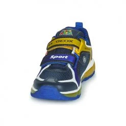 Chaussures Garçon Baskets basses Geox ANDROID Bleu / Jaune -Baskets mode Soldes 19841237 500 C