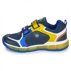 Chaussures Garçon Baskets basses Geox ANDROID Bleu / Jaune -Baskets mode Soldes 19841237 500 D