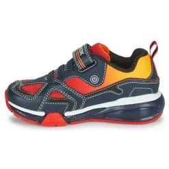 Chaussures Garçon Baskets basses Geox BAYONYC Marine / Orange -Baskets mode Soldes 19841241 500 D