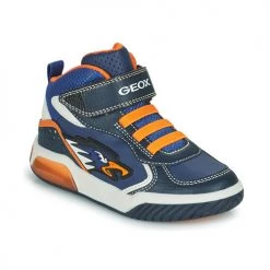 Chaussures Garçon Baskets montantes Geox INEK Marine / Orange