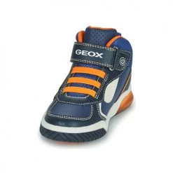 Chaussures Garçon Baskets montantes Geox INEK Marine / Orange -Baskets mode Soldes 19841256 500 C
