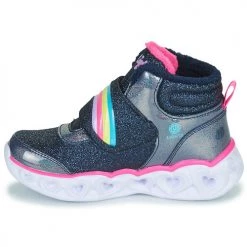 Chaussures Fille Baskets montantes Skechers HEART LIGHTS Marine / LED -Baskets mode Soldes 19842504 500 D