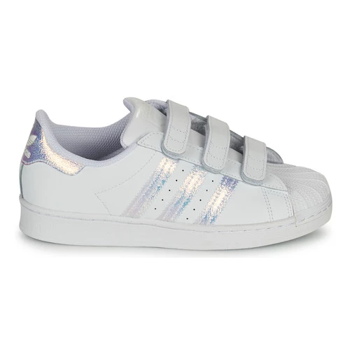 Chaussures Fille Baskets basses adidas Originals SUPERSTAR CF C Blanc / Argent 2 Chaussures Fille Baskets basses adidas Originals SUPERSTAR CF C Blanc / Argent – Image 2