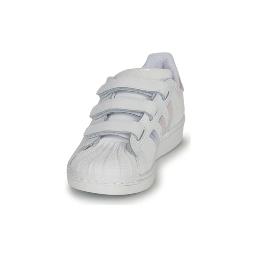 Chaussures Fille Baskets basses adidas Originals SUPERSTAR CF C Blanc / Argent 3 Chaussures Fille Baskets basses adidas Originals SUPERSTAR CF C Blanc / Argent – Image 3