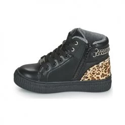 Chaussures Fille Baskets montantes Primigi GIRL ALPHA Noir / Leopard -Baskets mode Soldes 19933866 500 D