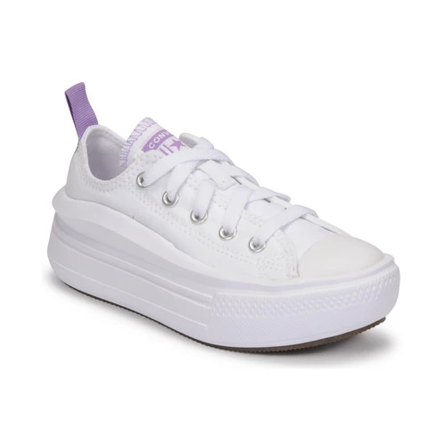 Chaussures Fille Baskets basses Converse CHUCK TAYLOR ALL STAR MOVE CANVAS OX Blanc / Rose 1 Chaussures Fille Baskets basses Converse CHUCK TAYLOR ALL STAR MOVE CANVAS OX Blanc / Rose