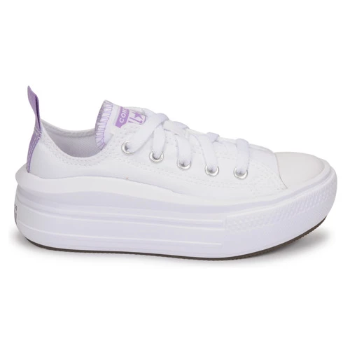 Chaussures Fille Baskets basses Converse CHUCK TAYLOR ALL STAR MOVE CANVAS OX Blanc / Rose 2 Chaussures Fille Baskets basses Converse CHUCK TAYLOR ALL STAR MOVE CANVAS OX Blanc / Rose – Image 2